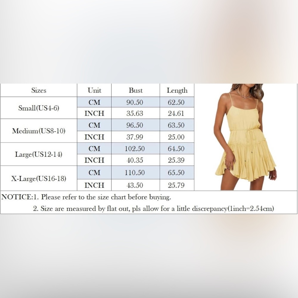 NWOT Spaghetti Strap Ruffle Hem Mini Skater Dress Size Large - Picture 6 of 7